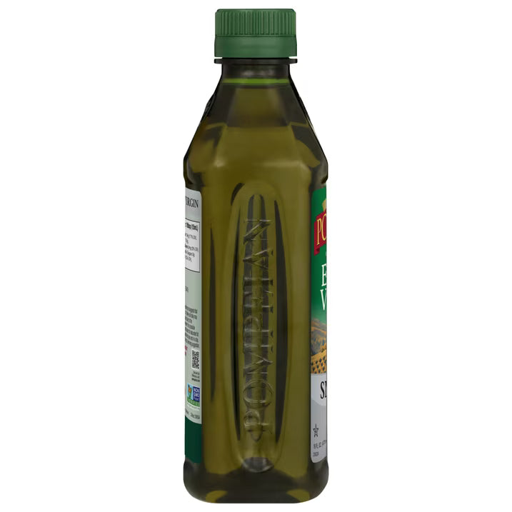 Pompeian Smooth Extra Virgin Olive Oil, Mild & Balanced Flavor, Premium Cooking Oil, 16 fl oz Bottle