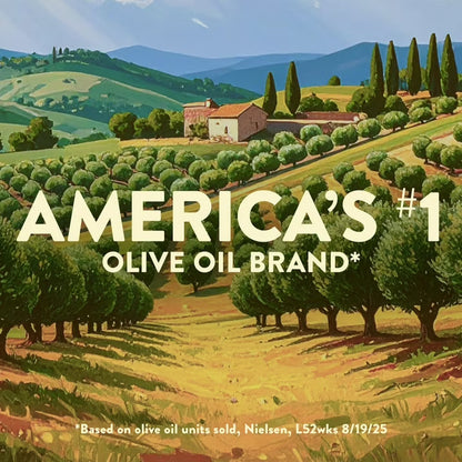 Pompeian Smooth Extra Virgin Olive Oil, Mild & Balanced Flavor, Premium Cooking Oil, 16 fl oz Bottle