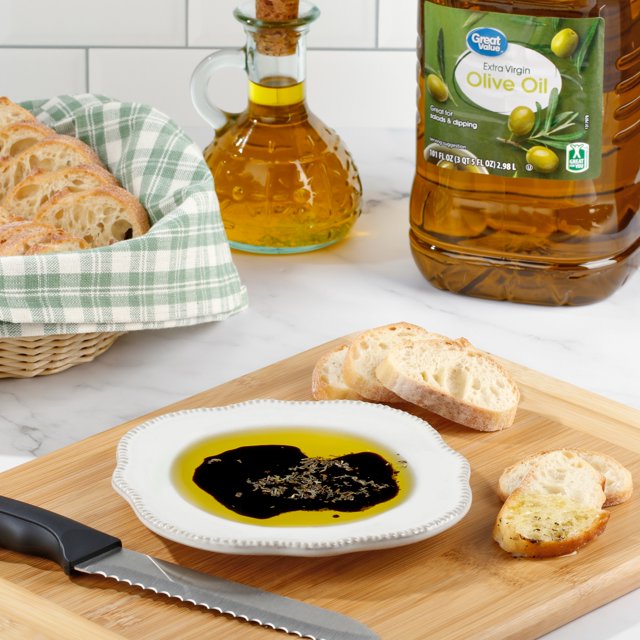 Great Value Extra Virgin Olive Oil, 101 fl oz Bottle, Premium Olive Oil for Cooking, Dressings, Marinades & Everyday Use