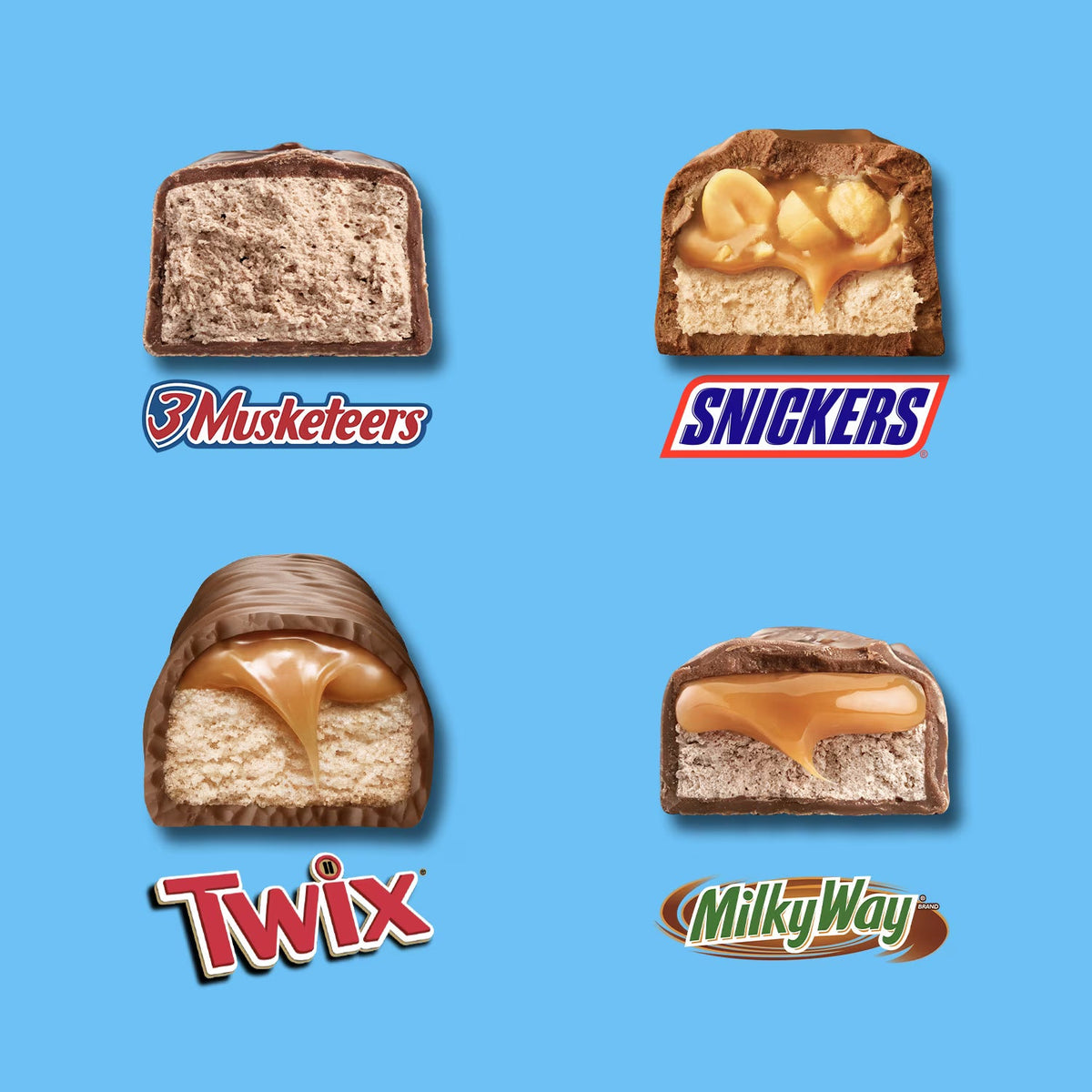 SNICKERS, TWIX & More Minis Chocolate Candy Bars Variety Pack, Assorted Mini Chocolate Candy, 8.31 oz Bag
