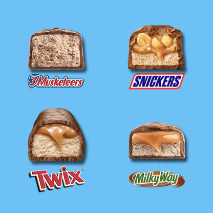 SNICKERS, TWIX & More Minis Chocolate Candy Bars Variety Pack, Assorted Mini Chocolate Candy, 8.31 oz Bag