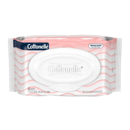 Cottonelle Fragrance Free Flushable Wet Wipes, Gentle Cleansing Bathroom Wipes, 4 Flip-Top Packs