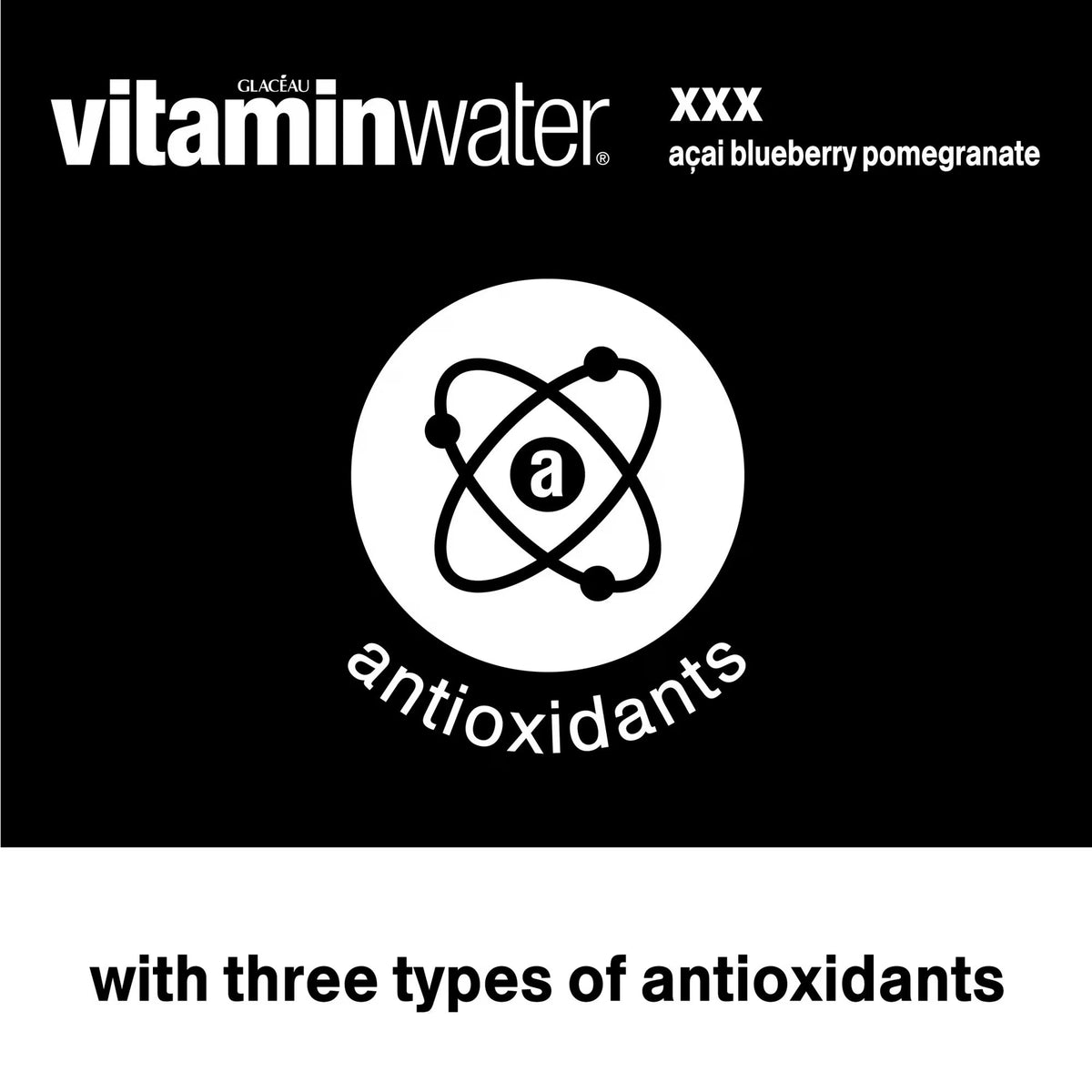 vitaminwater XXX Acai-Blueberry-Pomegranate Flavored Water Beverage, 20 fl oz Bottle, Nutrient Enhanced with Vitamins & Electrolytes