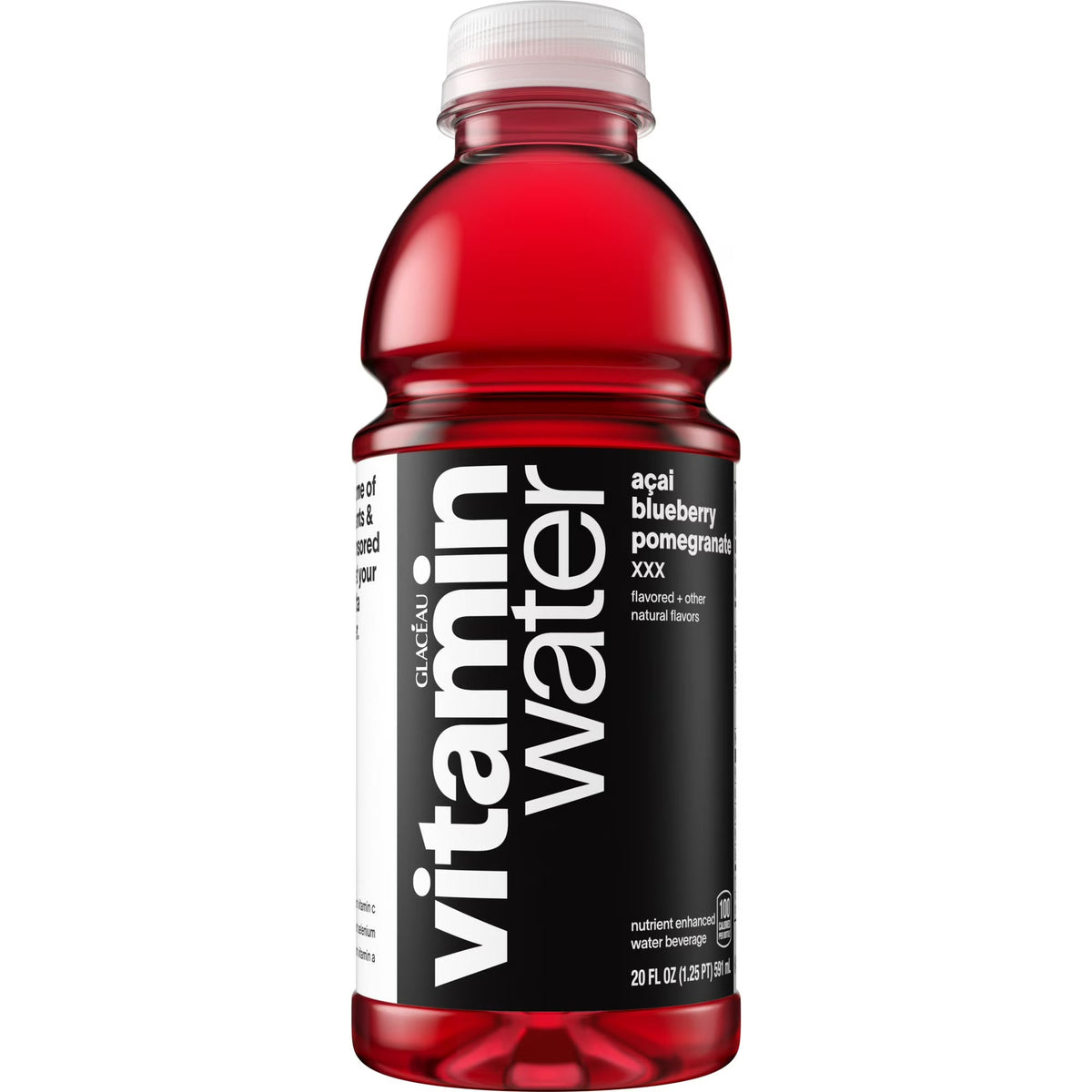vitaminwater XXX Acai-Blueberry-Pomegranate Flavored Water Beverage, 20 fl oz Bottle, Nutrient Enhanced with Vitamins & Electrolytes