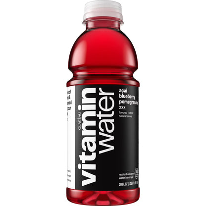 vitaminwater XXX Acai-Blueberry-Pomegranate Flavored Water Beverage, 20 fl oz Bottle, Nutrient Enhanced with Vitamins & Electrolytes
