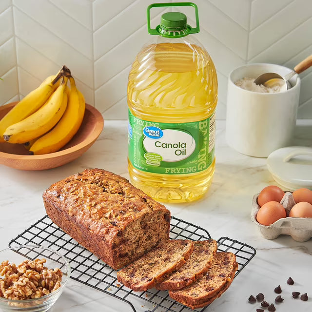 Great Value Canola Oil, Heart Healthy Cooking Oil, High Smoke Point, 1 Gallon Bottle, 128 fl oz