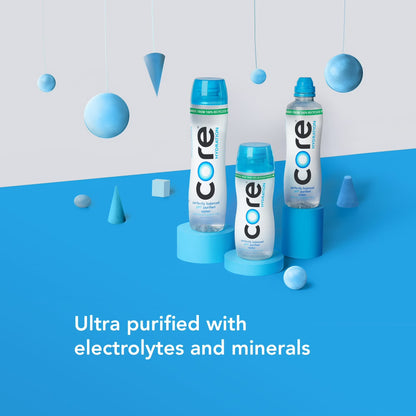 CORE Hydration Perfectly Balanced Water, 20 fl oz Bottle, pH 7.4, Purified Water with Electrolytes & Minerals, Cup Cap
