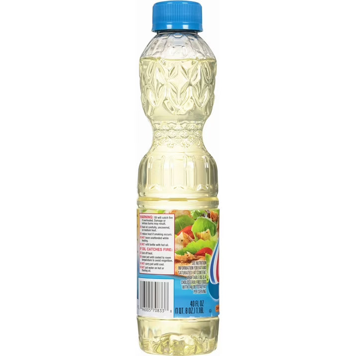 Crisco Pure Vegetable Oil, Premium Cooking Oil, Light & Neutral Flavor, 40 fl oz Bottle
