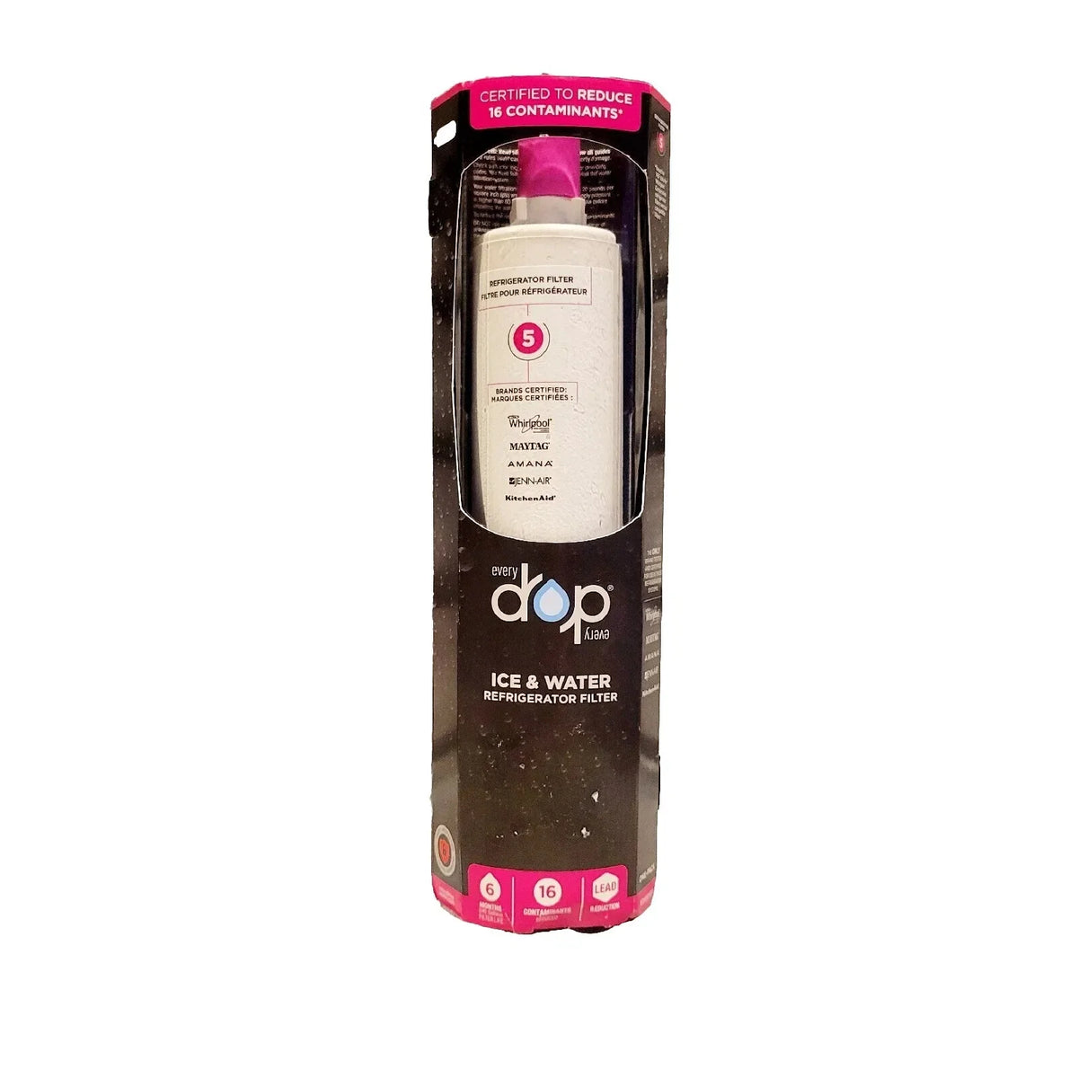 everydrop by Whirlpool Ice & Water Refrigerator Filter 5, Pink, EDR5RXD1