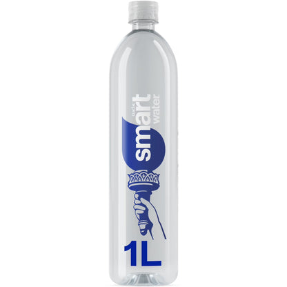 smartwater Vapor Distilled Water, 33.8 fl oz Bottle, Premium Purified Water with Electrolytes for Taste