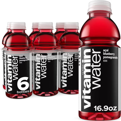 vitaminwater XXX Acai-Blueberry-Pomegranate Flavored Water Beverage, 16.9 fl oz Bottles, 6 Pack