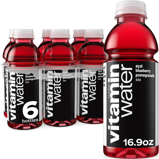 vitaminwater XXX Acai-Blueberry-Pomegranate Flavored Water Beverage, 16.9 fl oz Bottles, 6 Pack