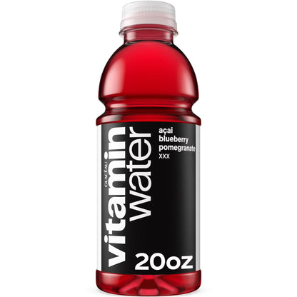vitaminwater XXX Acai-Blueberry-Pomegranate Flavored Water Beverage, 20 fl oz Bottle, Nutrient Enhanced with Vitamins & Electrolytes